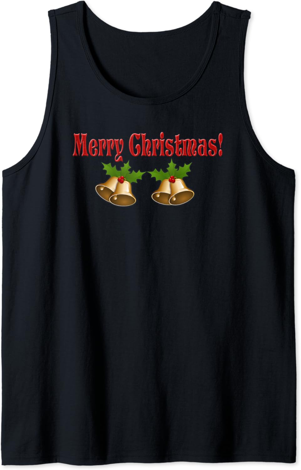 Merry Christmas Bells Tank Top Amazon.co.uk Fashion